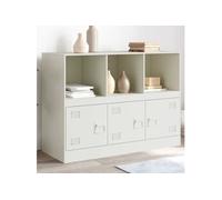 vidaXL Buffet 99x39x73 cm en acier blanc