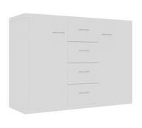 Buffet Blanc - Bois d'ingénierie - 88x30x65 cm - Portes et tiroirs - Buffet bas