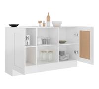 Buffet Blanc brillant 120x30,5x70 cm - VINGVO - Buffet bas - Porte(s) et tiroir(s) - Blanc - Brillant - Salon