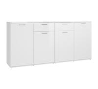 Buffet Blanc Brillant 160x36x75 Cm Aggloméré - Vidaxl Blanc