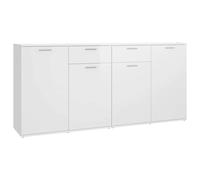 Buffet Blanc brillant 160x36x75 cm Bois d ingénierie