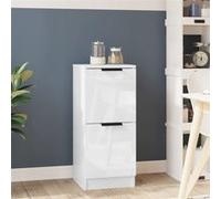 Buffet Blanc brillant 30x30x70 cm Bois d ingénierie Blanc G