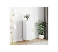 Buffet Blanc brillant 34,5x34x90 cm Bois d ingénierie