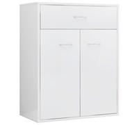 Buffet Blanc Brillant 60x30x75 Cm Aggloméré - Vidaxl Blanc