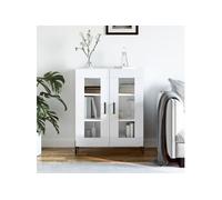 Buffet Blanc brillant 69,5x34x90 cm Bois d ingénierie
