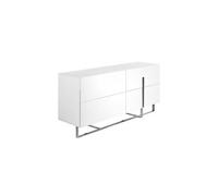 Buffet blanc et acier chromé 3052C, 160 x 46 x 75 cm. -