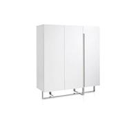 Buffet blanc et acier chromé 3053C, 120 x 42 x 135 cm. -