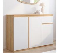 Buffet blanc et bois 100 cm