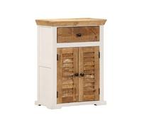 vidaXL Buffet Bois de manguier solide brut 55x30x73 cm blanc et marron