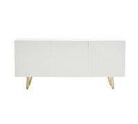 Buffet design blanc et métal doré 3 portes L160 cm OZEN