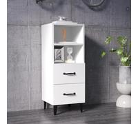 Buffet Blanc Moderne en Bois d'Ingénierie 90 cm de Haut, Meuble de Rangement Élégant pour Salon et Salle à Manger, Commode de Rangement Pratique 34.5x34x90 cm, Design Contemporain et Multifonctionnel