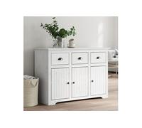 Buffet Armoire Placard Rangement Blanc et Marron Bois Massif de Pin vidaXL