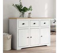 Buffet BODO blanc et marron 115,5x44x80 cm pin massif