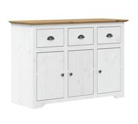 Buffet BODO - CLOUD - blanc et marron 115,5x44x80 cm - bois massif de pin J3355