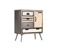 Buffet Bois de Manguier Massif et Acier Meuble de Rangement Commode vidaXL
