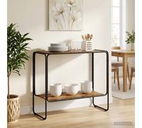 Buffet Bois d'ingénierie de cuisine ouvert pieds en métal rectangulaire vidaXL v