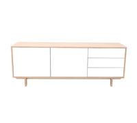 Buffet scandinave bois et blanc 2 portes 3 tiroirs L195cm SID -