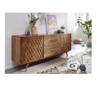 Buffet - Bois massif d'acacia laqué (Bois naturel) - MOSAYK 100