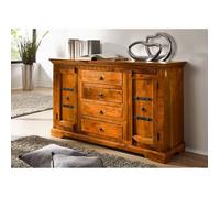 Buffet - Bois massif d'acacia laqué (Miel) - Style colonial - OXFORD 0513
