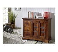 Buffet - Bois massif d'acacia laqué (Nougat) - Style colonial - OXFORD 408