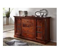 Buffet - Bois massif d'acacia laqué - Style colonial (Nougat) - OXFORD 513