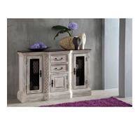 Buffet - Bois massif de manguier ciré (Blanc antique) - Style Campagne Chic - CASTLE ANTIK #215