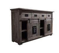 Buffet - Bois Massif de manguier laqué (Gris) - Railway #220