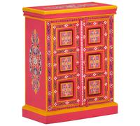 Buffet Bois Massif de Manguier Peinture Manuelle Turquoise Placard vidaXL