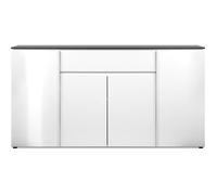 Buffet Brest - Décor Matera / blanc brillant - Panneaux de particules - 4 portes - 1 étagère - 1 tiroir - 177,5 x 92 x 40 -