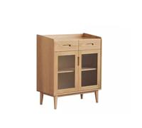 Buffet Buffet Bois Massif Chêne Simple Salon Thé Armoire de Rangement Cuisine Armoire Vitrine Buffet avec Rangement