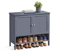 Buffet,Buffet de Rangement,Meuble à Chaussures - VASAGLE - Style Campagne Moderne - 3 Niveaux - Étagère Réglable - Gris Ardoise