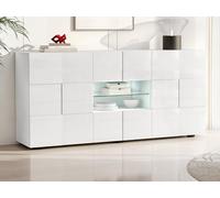Buffet CALISTO - LEDs - 2 portes & 2 tiroirs - Blanc laqué