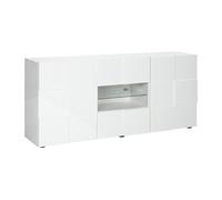 Buffet CALISTO - LEDs - 2 portes & 2 tiroirs - Blanc laqué Blanc