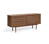 Buffet Carolin avec 2 portes et 1 tiroir, placage noyer, 180 x 83,8 cm