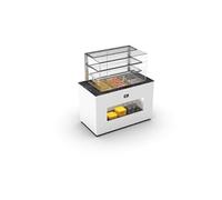 Buffet Chaud Bain Marie Série Vision avec Vitrine Supérieur L 1390 mm Sayl