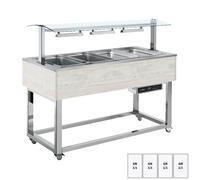 Buffet Chaud Professionnel à Eau 4 x GN 1/1 - Redfox - Beige - l1494- L1- P650- h1288