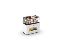 Buffet chaud serie integra sahara avec vitrine supérieur accès arrière et frontal 1300x700x1400 mm 2 étagère réglables