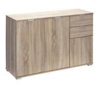 Casaria Buffet chêne 107x75x35cm Commode Meuble de Rangement Alba avec 3 Portes 2 tiroirs pour Salon Salle à Manger intérieur