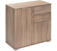Casaria Buffet chêne 71x74x35cm Commode Meuble de Rangement Alba avec 2 Portes 2 tiroirs pour Salon Salle à Manger intérieur