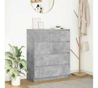 vidaXL Buffet gris béton 80x35x99 cm bois d'ingénierie