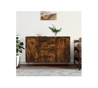 Buffet chêne fumé 104x35x70 cm bois d ingénierie