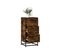 vidaXL Buffet Chêne fumé - bois d'ingénierie et métal - 35,5x35x76 cm - Multicolore