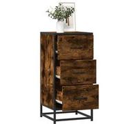vidaXL Buffet chêne fumé 35,5x35x76 cm bois d'ingénierie et métal 848946