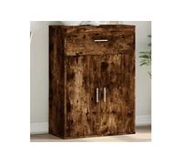 Buffet chêne fumé 60x30x84 cm bois d'ingénierie, armoire de rangement, meuble d'entrée, meuble d'appoint 840496