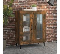 Buffet Chêne Fumé 69,5X34X90 Cm Bois D'ingénierie