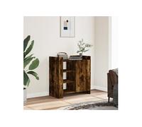 Vidaxl Buffet Chêne Fumé 73,5x35x75 Cm Bois D'ingénierie Multicolore