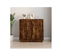 Buffet chêne fumé 80x34x75 cm bois d ingénierie
