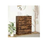 Buffet chêne fumé 80x35x99 cm bois d'ingénierie, armoire de rangement, meuble d'entrée, meuble d'appoint, meuble de 3328484