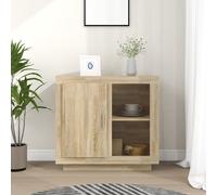 Buffet Chêne Fumé 80x40x75 cm Armoire Meuble de Rangement Intérieur vidaXL