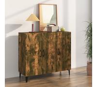 vidaXL Buffet Chêne Fumé 90x34x80 cm Bois d'ingénierie Style industriel Buffet bas